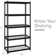 Iron Horse 2300 Riveted Wire Deck Metal Shelving 5-Shelf 18Dx36Wx72H Black