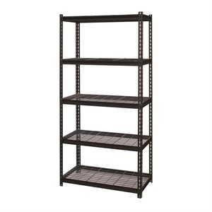 Iron Horse 2300 Riveted Wire Deck Metal Shelving 5-Shelf 18Dx36Wx72H Black