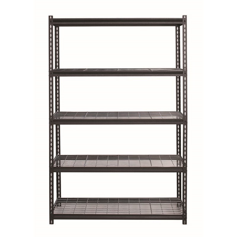 Iron Horse 2300 Riveted Wire Deck Metal Shelving 5-Shelf 18Dx48Wx72H Black