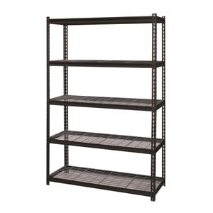 Iron Horse 2300 Riveted Wire Deck Metal Shelving 5-Shelf 18Dx48Wx72H Black