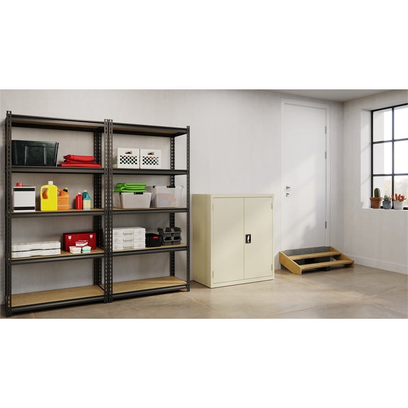 Hirsh Welded Metal Storage Cabinet with 2 Shelves Putty/Beige