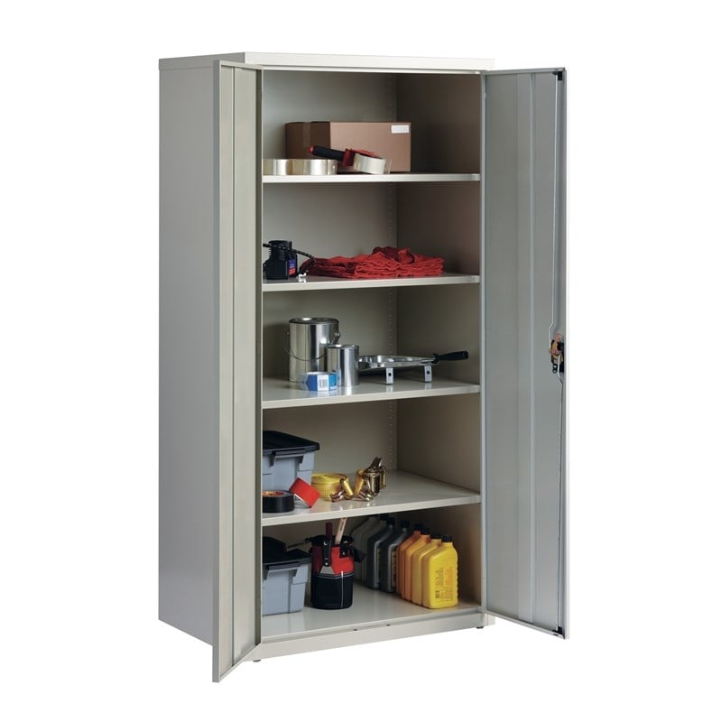 Hirsh Welded Metal Storage Cabinet with 4 Adjustable Shelves in Light Gray