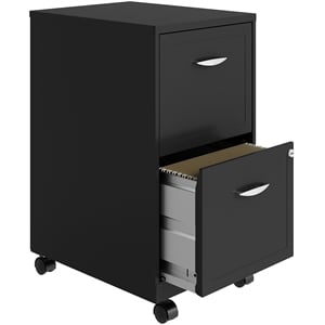 Hirsh 18&quot 2 Drawer Mobile Smart Vertical Modern Metal File Cabinet in Gray