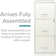 Space Solutions 3 Drawer Vertical Metal File Cabinet with Lock Pearl White