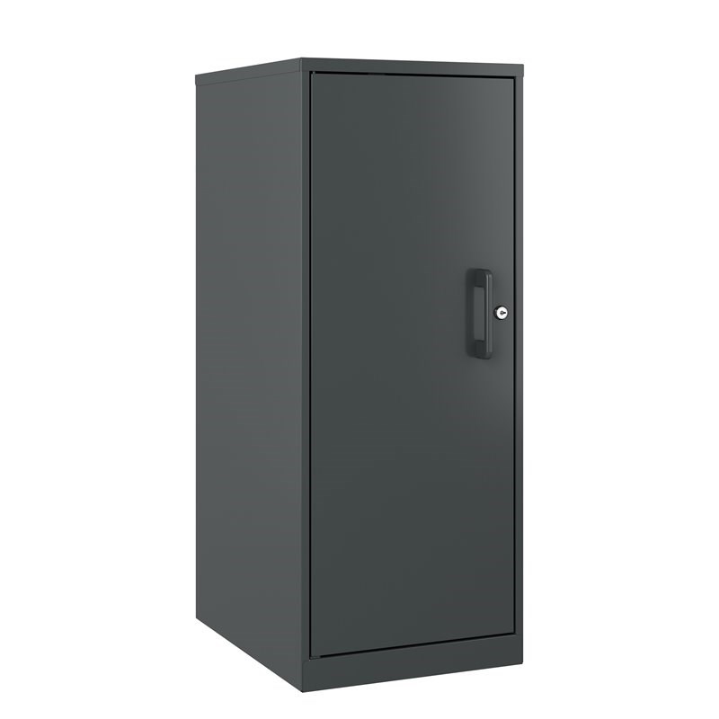 Space Solutions 3 Shelf Personal Metal Locker Storage Cabinet Locking Charcoal