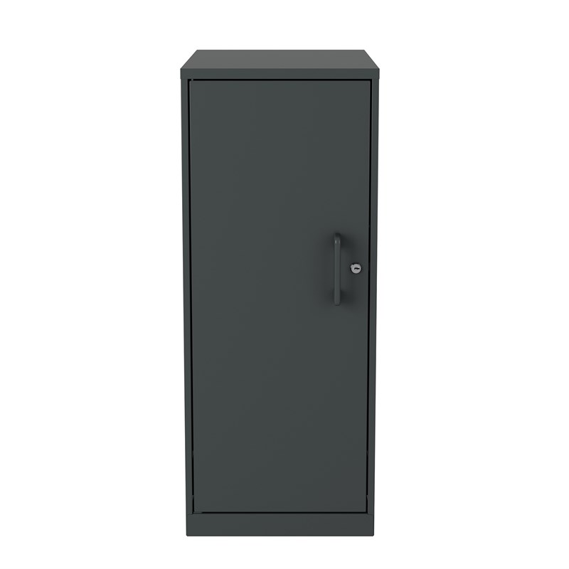 Space Solutions 3 Shelf Personal Metal Locker Storage Cabinet Locking Charcoal