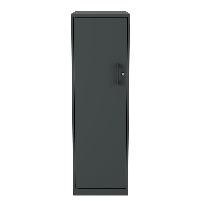Space Solutions 4 Shelf Personal Metal Locker Storage Cabinet Locking Charcoal