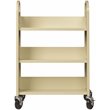 Hirsh Single-sided Metal Mobile Book Cart Putty/Beige