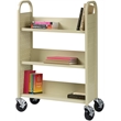 Hirsh Single-sided Metal Mobile Book Cart Putty/Beige