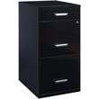 Space Solutions 3 Drawer Metal File Cabinet with Pencil Drawer Black