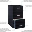Space Solutions 3 Drawer Metal File Cabinet with Pencil Drawer Black