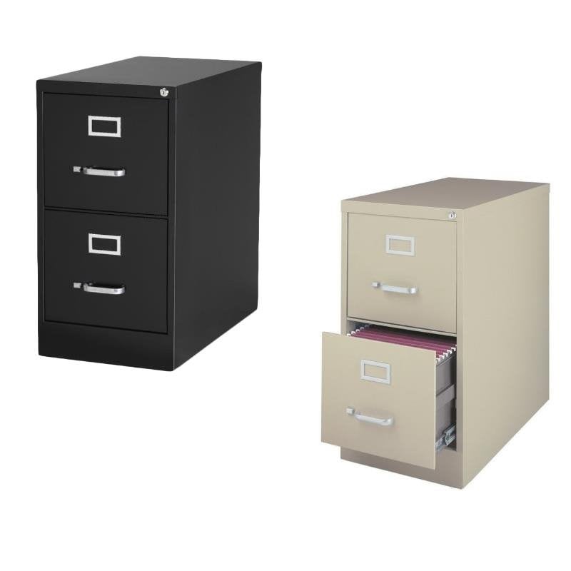 Value Pack (Set of 2) 2 Drawer Letter File Cabinet in Putty and Black