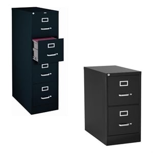 (Value Pack) 2 Drawer and 4 Drawer Letter File Cabinet in Black