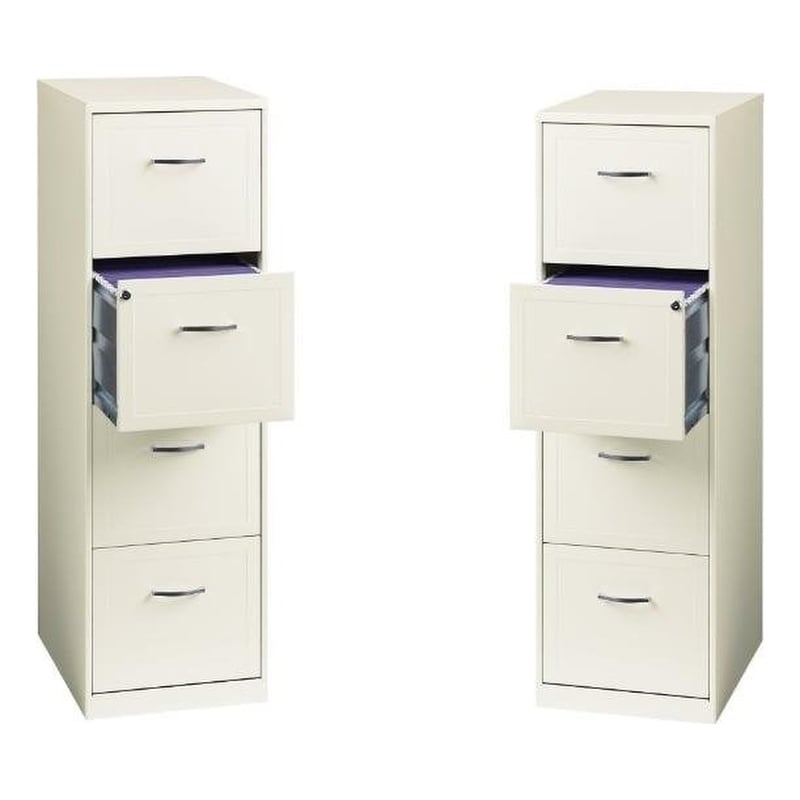 Value Pack (Set of 2) 4 Drawer Smart File Cabinet in Pearl White