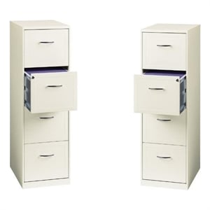 Value Pack (Set of 2) 4 Drawer Smart File Cabinet in Pearl White