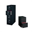 2 Piece Value Pack Black Vertical 4 and 3 Drawer Mobile Filing Cabinet