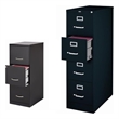 Set of 2 Value Pack Four and Three Drawer Filing Cabinets in Black