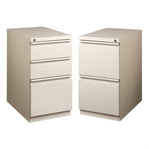 Set of 2 Value Pack Mobile 2 and 3 Drawer Filing Cabinets in Putty