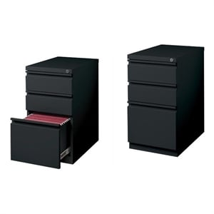 Set of 2 Value Pack 3 Drawer Mobile File Cabinet File in Black