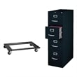 2 Piece File Cabinet and Commercial Cabinet Mobile Dolly Set in Black