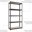 Space Solutions 1000 Riveted Metal Shelving 5-Shelf Unit 12D x 30W x 60H Black