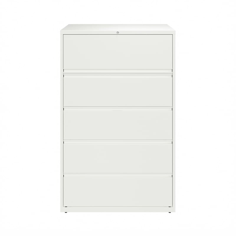 Hirsh 42-in Wide HL10000 Series 5 Drawer Metal Lateral File Cabinet White