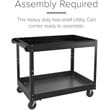 Hirsh Industries LLC Hirsh RTA 2-Shelf Modern Metal Utility Cart in Black