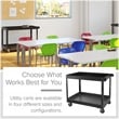 Hirsh Industries LLC Hirsh RTA 2-Shelf Modern Metal Utility Cart in Black