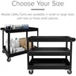 Hirsh Industries LLC Hirsh RTA 2-Shelf Modern Metal Utility Cart in Black