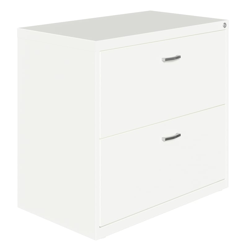 Hirsh Home Office Style Lateral Metal File Cabinet 30 in. Wide 2 Drawer White