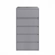 Hirsh 36in Wide HL10000 Series 5 Drawer Metal Lateral File Cabinet Arctic Silver