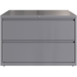 Hirsh 42in Wide HL10000 Series 2 Drawer Metal Lateral File Cabinet Arctic Silver