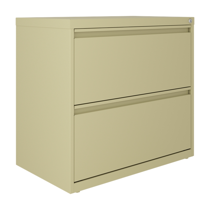 Hirsh 30 inch W 2 Drawer Metal Lateral 101 File Cabinet Putty/Beige