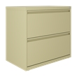 Hirsh 30 inch W 2 Drawer Metal Lateral 101 File Cabinet Putty/Beige
