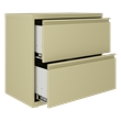 Hirsh 30 inch W 2 Drawer Metal Lateral 101 File Cabinet Putty/Beige