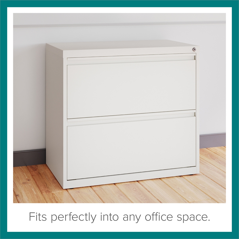 Hirsh 30 inch W 2 Drawer Metal Lateral 101 File Cabinet White