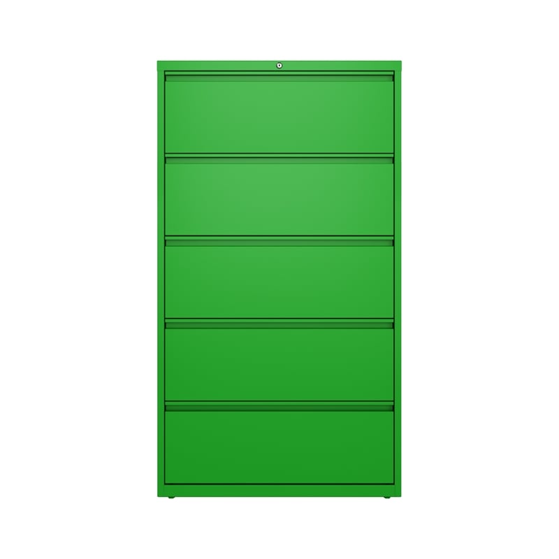 Hirsh 36-in Wide HL10000 Series 5 Drawer Lateral File Cabinet Screamin' Green