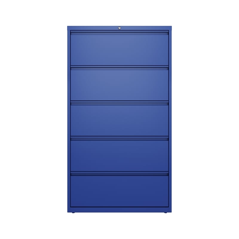 Hirsh 36-in Wide HL10000 Series 5 Drawer Metal Lateral File Cabinet Classic Blue