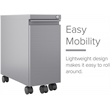 Hirsh 20-inch Deep Mobile Zip Pedestal 2-Drawer Box/File. Hidden Drawer. Silver