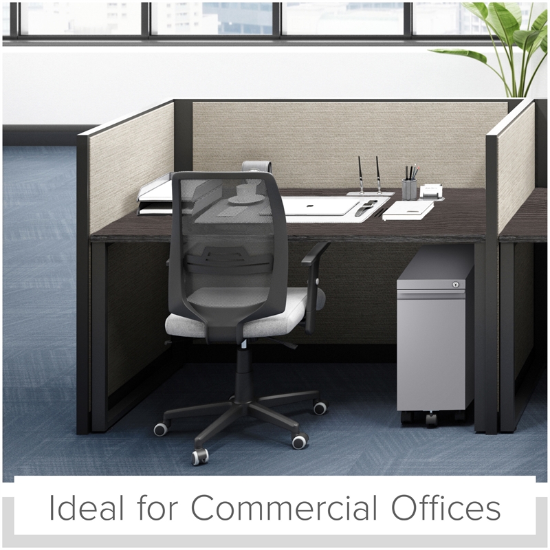 Hirsh 20-inch Deep Mobile Zip Pedestal 2-Drawer Box/File. Hidden Drawer. Silver