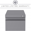 Hirsh 20-inch Deep Mobile Zip Pedestal 2-Drawer Box/File. Hidden Drawer. Silver