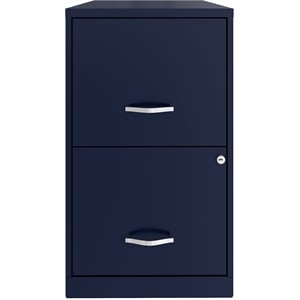 Space Solutions 18in 2 Drawer Metal File Cabinet Navy