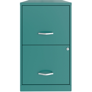 Space Solutions 18in 2 Drawer Metal File Cabinet Teal/Turquoise