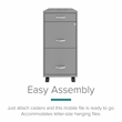 Space Solutions 3 Drawer Mobile Modern Metal File Cabinet in Artic Silver