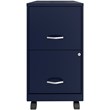 Space Solutions 18in 2 Drawer Metal Mobile Smart Vertical File Cabinet Navy