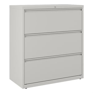 Hirsh 36&quot Wide 3 Drawer Metal Lateral File Cabinet - Light Gray - 2 units total