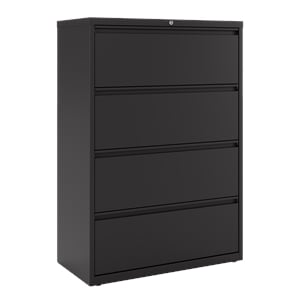 Hirsh 36&quot Wide 4 Drawer Metal Lateral File Cabinet - Black - 2 units total