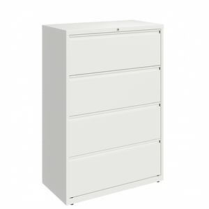 Hirsh 36&quot Wide 4 Drawer Metal Lateral File Cabinet - White - 2 units total