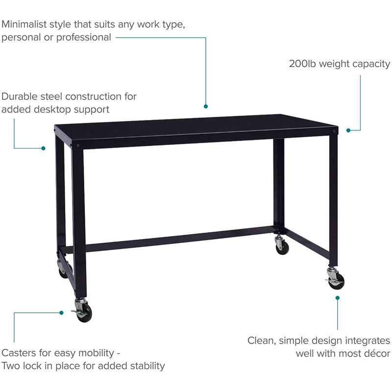 Space Solutions Home Office Metal Desk and Storage Set -  Black