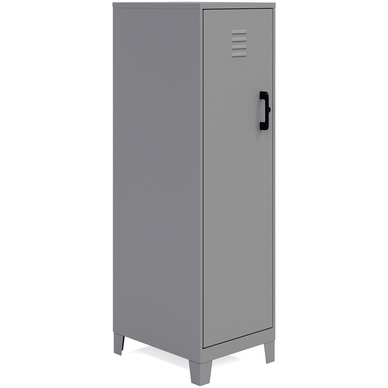 Space Solutions 4 Shelf No Assembly Metal Storage Locker Cabinet Arctic Silver